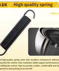 Premium Five Point Seven Five Inch Recliner Mechanism Extension Springs Replacement For Lane Action Homeplace Furniture featuring black steel spring.
