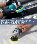 Angle grinder with sanding pad from All In One 261 Piece 3 Inch Sanding Discs Kit With Wet Dry Sandpaper Sheets Grits 60 To 10000