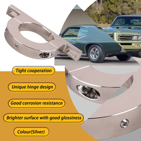 Polished aluminum universal steering column mount with 2-inch hole; silver under-dash clamp