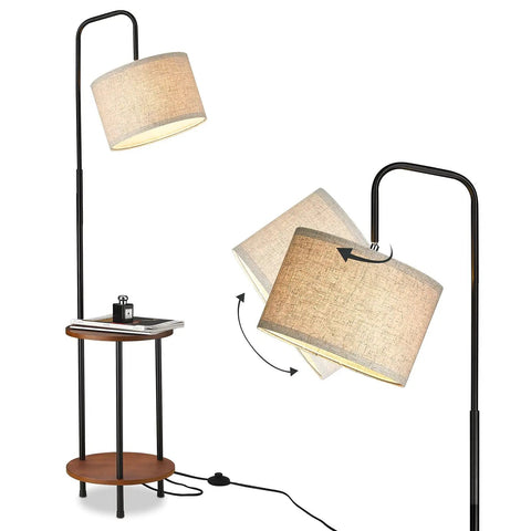 Modern Floor Lamp in Brown Finish with Antique Style, Sturdy Steel Stand, Soft Warm Glow, Dimmable Option, Easy Install, Perfect Cozy Vibe for Living Room, Bedroom, or Hallway