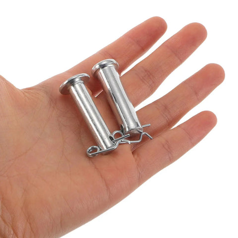 Beefy Heavy Duty Cotter Pin And Clevis Pin Kit In Steel Fasteners M8x35mm 3 Pairs And M10x35mm 3 Pairs With Anti Shift Design For Machinery Hydraulics Jacks Lawn Mowers Quick Release Pins, steel pins in hand