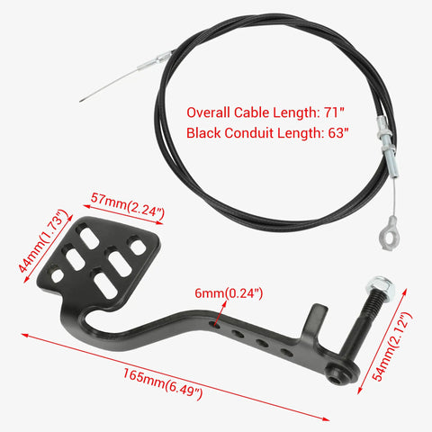 Go Kart Brake And Throttle Pedal Kit With 71 Inch Throttle Cable Replacement For Predator 212cc 196cc pedal and cable measurements