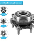 Nissan Altima Front Wheel Hub And Bearing Assembly OE 513447 40202-6CA0A Drop In Ready Compatible With 2019 2020 2021 2022 2023