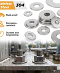 300 Piece Stainless Steel Washer Set With 15 Sizes From M3 To M12 Flat And Fender Washers 304 Stainless For Screws And Bolts Pro Grade DIY Home Auto Workshop Gear, 304 washers on bolts