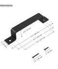 Black 8 Inch Barn Door Handle Set Of 2 With Screws Included For Sliding Doors Cabinets Closets And Drawers, shown with dimensions
