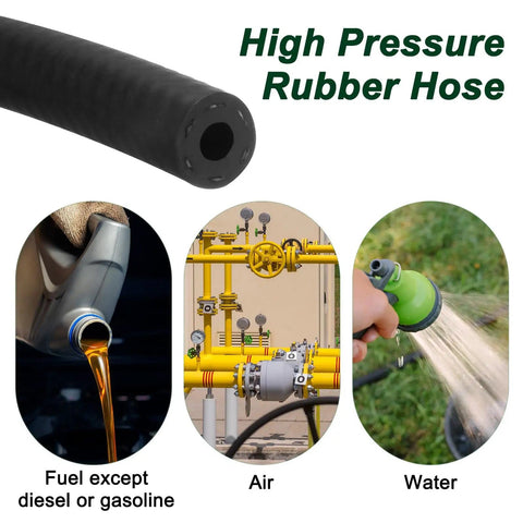 Fuel Line Hose 4mm ID 10mm OD 4.9ft Long NBR Rubber Heat Resistant High Pressure Oil Gas Line For Automotive Engines Steam Emission And Fuel System