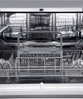 Interior view of Compact Countertop Dishwasher Featuring Stainless Tub And Seven Quick Wash Options Handles Six Place Settings No Stress In Tight Spaces Energy Star Certified.