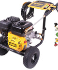 Powerful 3300 PSI Gas Pressure Washer With 2.4 GPM, 208cc Residential Engine, 5 Nozzles, Spray Gun, Wand, 25 Foot Hose, Easy Start