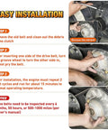 Installation guide of Go Kart Drive Belt 30 Series Replacement 9.100.018-725 showing belt removal and insertion steps