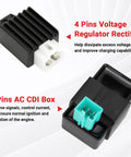 Ignition Coil Starter Solenoid Voltage Regulator CDI Kit For Chinese ATV Quad Dirt Bike Go Kart 4 Stroke Engines 90cc 110cc 125cc