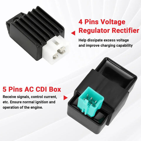 Ignition Coil Starter Solenoid Voltage Regulator CDI Kit For Chinese ATV Quad Dirt Bike Go Kart 4 Stroke Engines 90cc 110cc 125cc