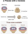 Top Shelf Beech Wood Cabinet Knobs Set Two Piece One Point Four Inch Sturdy Wooden Drawer Pulls For Kitchen Cupboard Dresser showing dimensions and design.