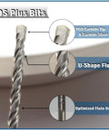 Close-up of SDS Plus drill bit with YG8 carbide tip, U-shape flute, Go To 17 Piece SDS Plus Drill And Chisel Set For Concrete.