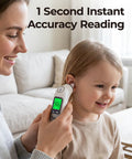 Infrared Ear Thermometer For Adults And Kids With Quick 1 Second Readings Backlit Display And 3 Color Fever Alarm Includes Storage Case For Safe Accurate Home Temperature Checks on child ear