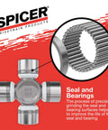 Greaseable U Joint Kit 1310 1X OSR Snap Ring Style For 1310 SPL22 Series Universal Joint With Bearing Cap Diameter One Point Zero Six Two Inches And Snap Ring Design And Beefed Up Heavy Duty OE Replacement showing needle bearing detail.