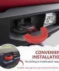 Front Tow Hook Covers For Silverado 1500 And GMC Sierra 1500 Red Silicone Hitch Covers 2 Pack installed view
