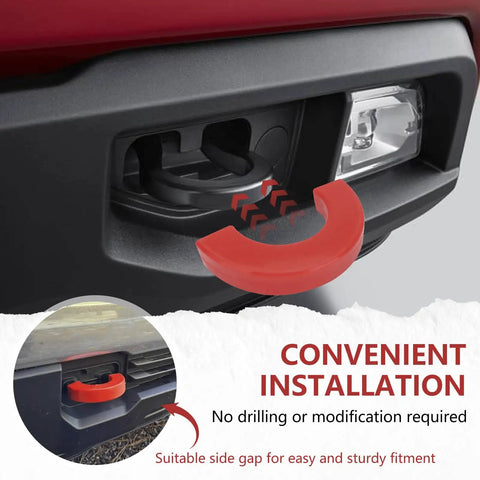 Front Tow Hook Covers For Silverado 1500 And GMC Sierra 1500 Red Silicone Hitch Covers 2 Pack installed view