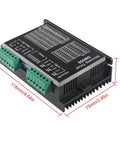 Four Pack CNC Digital Stepper Driver DM556 Controller For NEMA 23 24 34 Motors, with size dimensions labeled, black casing