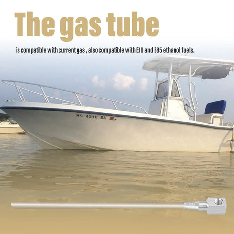 12 Inch Universal Boat Fuel Tank Pickup Tube With Strainer Fits Standard Marine Gas Tanks Made From High Density Polyethylene With Durable Aluminum Alloy Joints No-Hassle Corrosion-Resistant Fuel Pickup For Boats Easy Install And Reliable Fuel Line Access