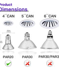 Diagram showing dimensions of Six Pack PAR20 Flood 39W 120V Halogen Bulbs, Dimmable E26 Reflector, Warm White 2700K, 546 Lumens