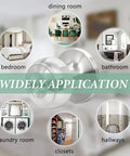 Stainless Steel Ball Door Knob With Keyed Lock Satin Nickel No Fuss Install Entry Door Handle Set For Exterior And Interior Doors Privacy Lock Security For Bedroom Or Bathroom 5 Pack with application examples.