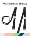 Black Universal TV Security Straps Four Pack For Wall Furniture And Anti Tip Configurations shown at 53 inches long