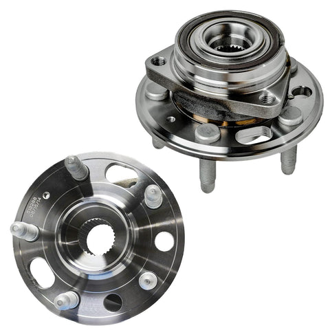 Front CV Axle Shafts And Wheel Bearing Hubs Kit For 2010 2017 Chevy Equinox And GMC Terrain Replacement Set with two hubs visible