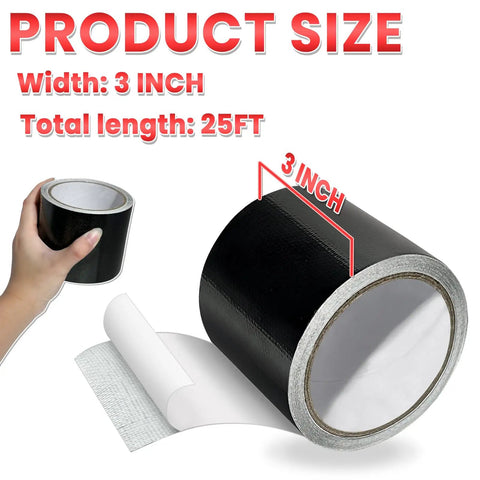 Heavy Duty Outdoor Repair Tape For Awnings Tarps Ripstop Fabrics Boat Covers Tents And Sails Waterproof UV Resistant, 3 inch x 25 ft