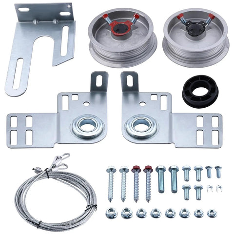 7Foot Garage Door Torsion Spring Kit With Heavy Duty Cables And Aluminum Drums For Extension Systems Center Bracket Included EZ Set And Torque Master Compatible Ideal For Residential Or Commercial Use components