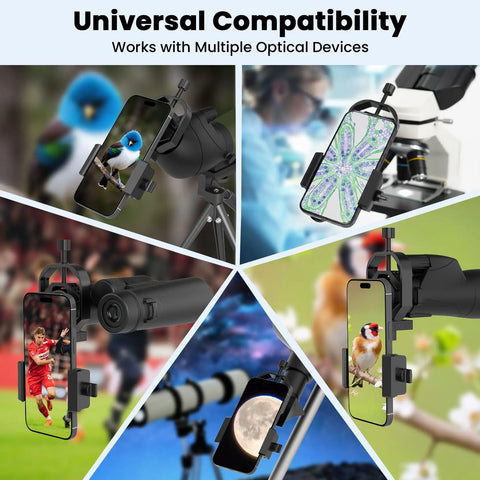3 Axis Phone Mount For Spotting Scopes And Telescopes, Universal Phone Adapter Fits 30 To 57mm Eyepieces for diverse optics