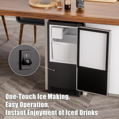 Drainless Under Counter Ice Maker With 22Lb Storage Bin Crescent Ice Free Standing Or Built In No Drain Required ETL Certified 2026 Upgraded Model under countertop