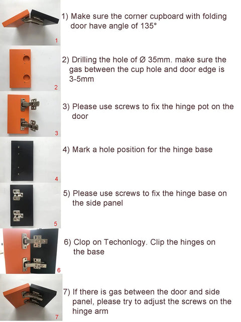 Heavy Duty 45 Degree Cabinet Hinge With Smooth As Butter Hydraulic Soft Close 35Mm Cup For Corner Overlay Doors Zero Slam Quick Clip Setup Pack Of 4 Hardware Pieces installation guide with steps