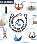 Two Pack Hanging Swing Chain With Four Carabiners 25In Heavy Duty Hammock Hardware Kit 660Lb Capacity For Hanging Chairs Punching Bags Indoor Outdoor Gym Black in use scenarios.
