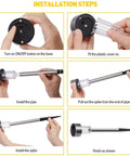 Step-by-step instructions for assembling Outdoor Solar Pathway Lights 12 Pack Stainless Steel Waterproof LED Landscape Lighting.