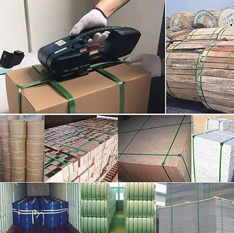 Ready To Roll Cordless Automatic Strapping Machine Handheld Battery Powered Welding Banding Tool For Cardboard Boxes And Wooden Pallets One Hand Operation securing cardboard and wooden pallets.