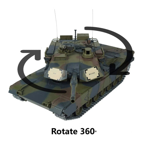 Modified Edition 1/16 Scale M1A2 Abrams RC Tank With 360 Degree Turret, Steel Gearbox, Metal Tracks Sprockets And Idle Wheel