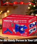 Box of Heavy Duty 6 Inch Bench Vise With Jaw Pads And Anvil For Woodworking Drilling And Pipe Cutting 360 Degree Swivel Locking Base