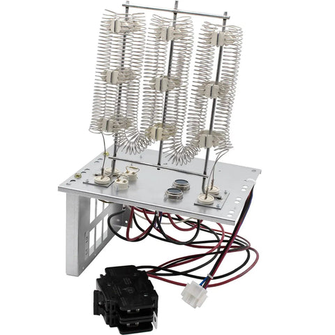 10 kW Electric Heater Kit With Circuit Breaker For HVAC Air Handler, Plug And Play High Output Heating Upgrade, 240V 60Hz, 39.6 A, Alloy Open Coil, Includes Limit Controls, Fits Specific Air Handler Models showing alloy open coil.