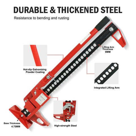 33 Inch Heavy Duty Ratcheting Farm Jack Beefy 3 Ton Lift For Trucks Jeeps SUVs And Tractors Off Road Bumper Lift Steel Design