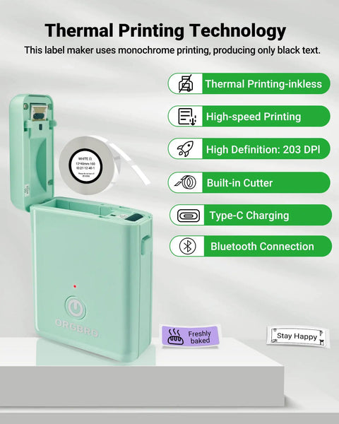 X1 Portable Bluetooth Label Printer with Tape Pre Cut and Continuous Labels wireless small label maker for home school and office