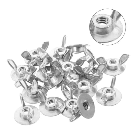 20 Pcs Stainless Steel Quick Release Shutter Fasteners With Backplate Bolts for Hurricane Shutters in a pile.
