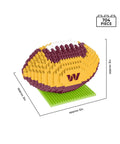 Washington Commanders 3D BRXLZ Football Puzzle Kit Official NFL Construction Toy With 704 Pieces Builds A Dope Team Colored Football