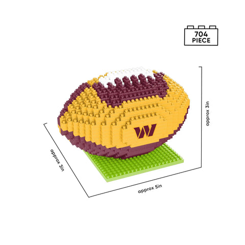 Washington Commanders 3D BRXLZ Football Puzzle Kit Official NFL Construction Toy With 704 Pieces Builds A Dope Team Colored Football