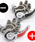Two Pack Battery Terminal Wire Clamp Kit With Quick Release Disconnect For 12V And 24V Cars, Four Post Wire Connections