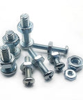 440 Piece Machine Screw And Hex Nut Kit With Zinc Plated Pan Head Screws And Matching Hex Nuts arranged on a white surface