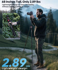 Using 68 Inch Fluid Head Camera Tripod For DSLR Camcorders Binoculars Spotting Scope Telescopes Travel Ready Lightweight Aluminum Legs With Smooth Fluid Motion 8.8 Lb Max Load Stability Ideal For Video And Wildlife in nature.