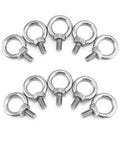 10 Pack Stainless Steel M10 Shoulder Lifting Ring Eye Bolts With Male Thread For Machinery Heavy Duty Rust Resistant 304