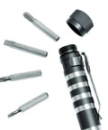 4.8 Inch Magnetic Bit Driver With Built In Bit Storage And Aluminum Body, Knurled Grip, Pocket Clip, Includes T6 T8 T10 Phillips Slotted Bits