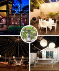 Outdoor String Light Hanging Kit With 100Ft Black Vinyl Coated 304 Stainless Steel Cable Globe String Lights Suspension Setup Includes Wire Rope Tension Turnbuckle And Eye Hooks For Easy Reliable Install in patio, garden, dining area, and gazebo settings