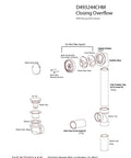 Diagram of Universal Deep Soak PVC Bath Drain In Polished Chrome With European Tip Toe Push Drain One And A Half Inch Schedule 40 Tub Drain